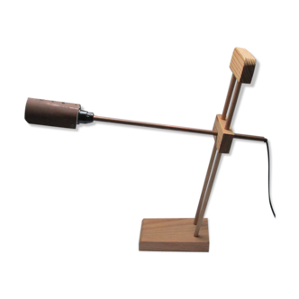 Techno Media lamp in copper and wood