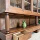 Solid wood display cabinet.