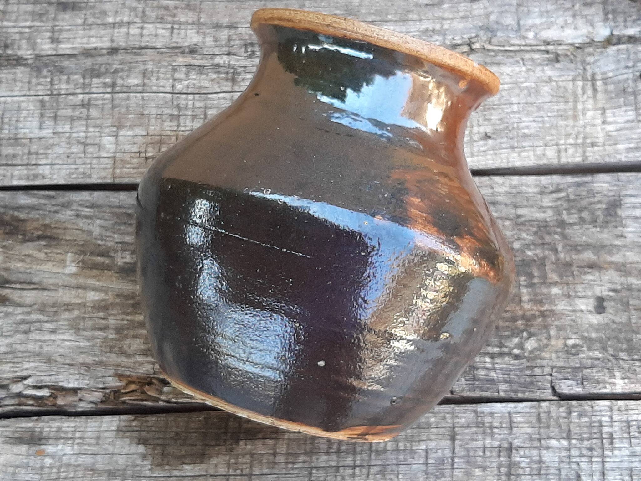Vintage 1970s glazed stoneware vase