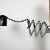 Grey Industrial Scissor Wall Lamp from Elektroinstala, 1960s