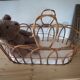Couffin en osier vintage