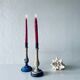 Pair of old patinated candlesticks