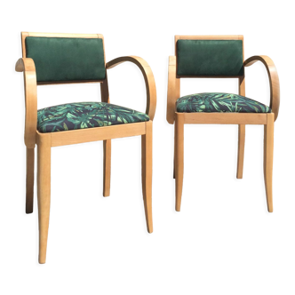 Pair of restored Bridge armchairs, 50s