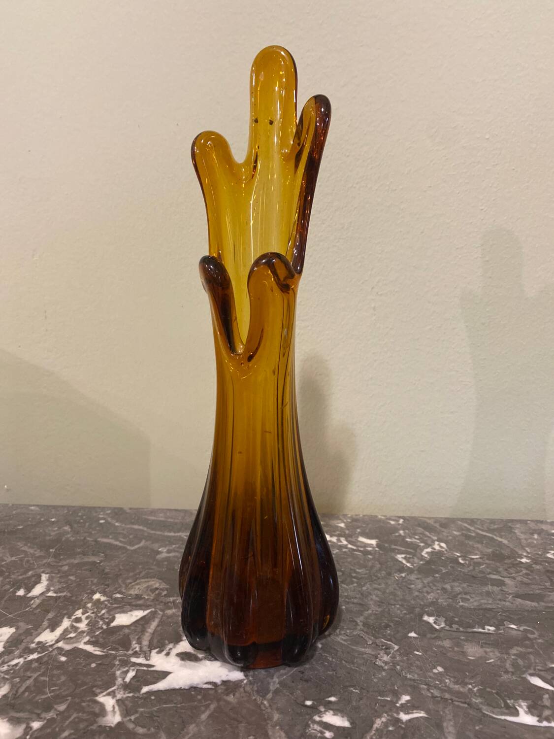 Amber glass vase