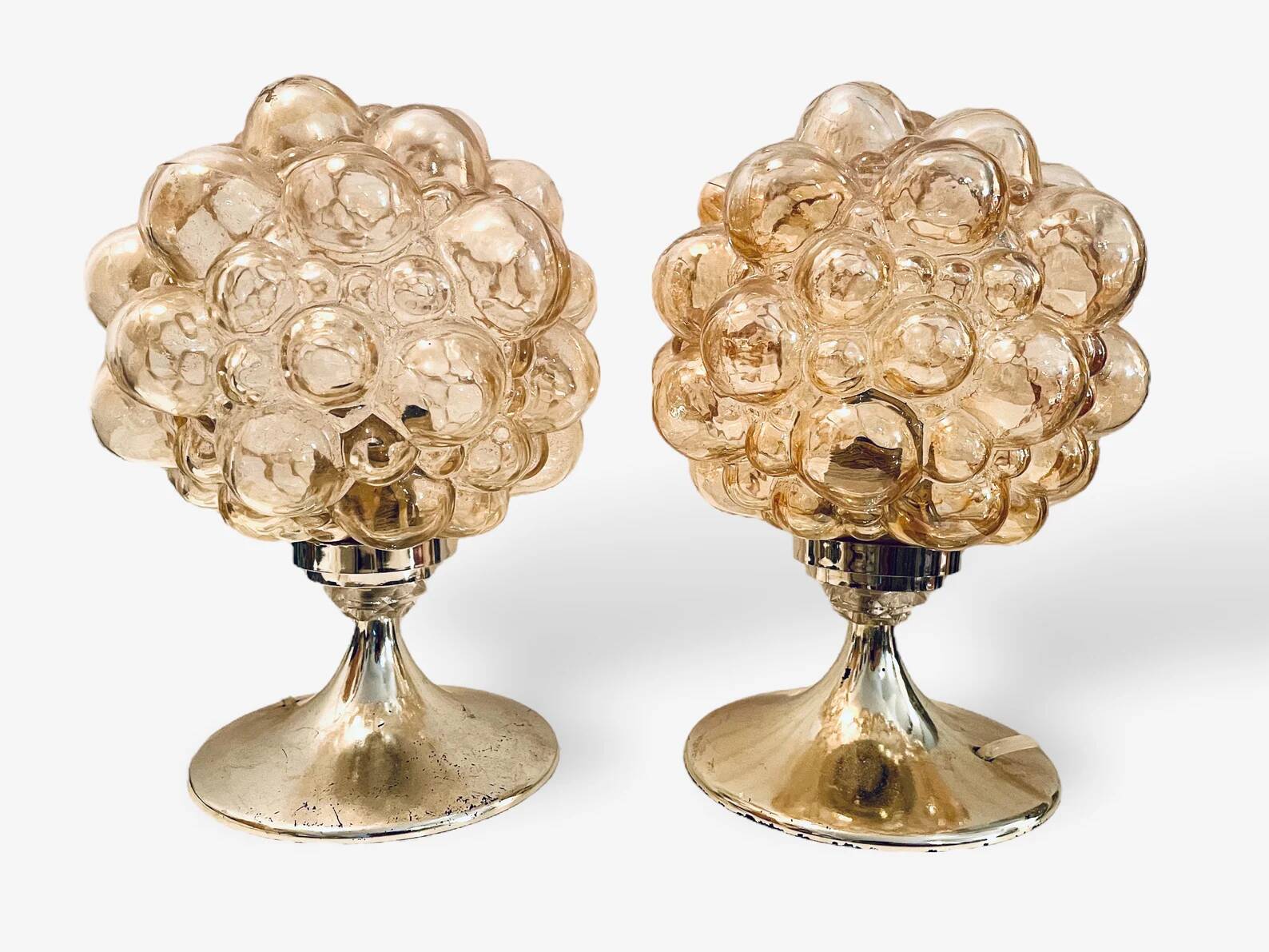 Set of 2 bubble glas lamps by Helena Tynell 1970