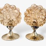 Ensemble de 2 lampes en verre bullé par Helena Tynell 1970