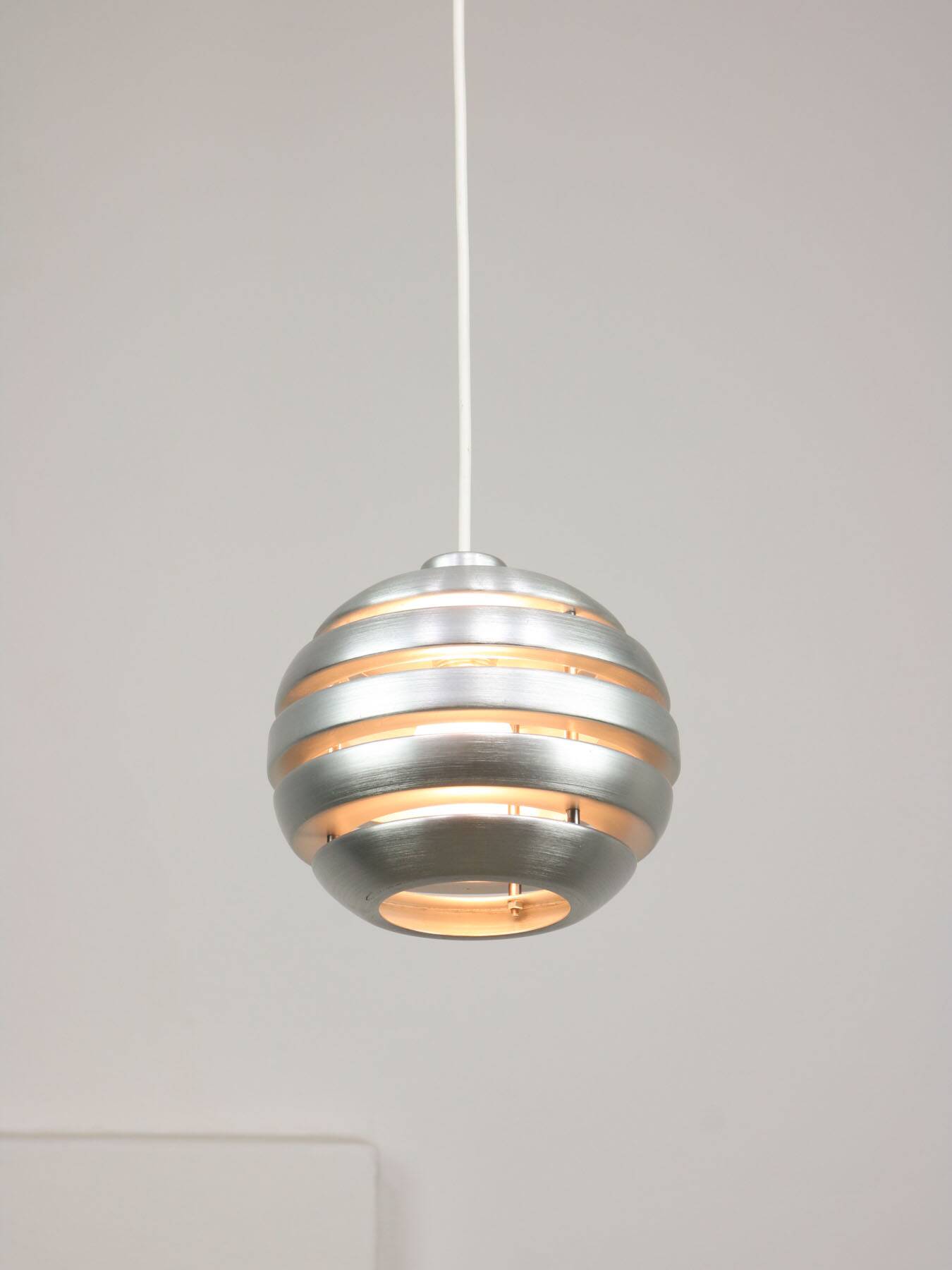 Vintage Italian Aluminum Beehive Pendant Lamp, 80s