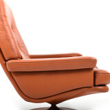 1970 s scandinavian leather swivel lounge armchair