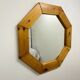 Large octagonal pine mirror, Scandinavian, 1980.
