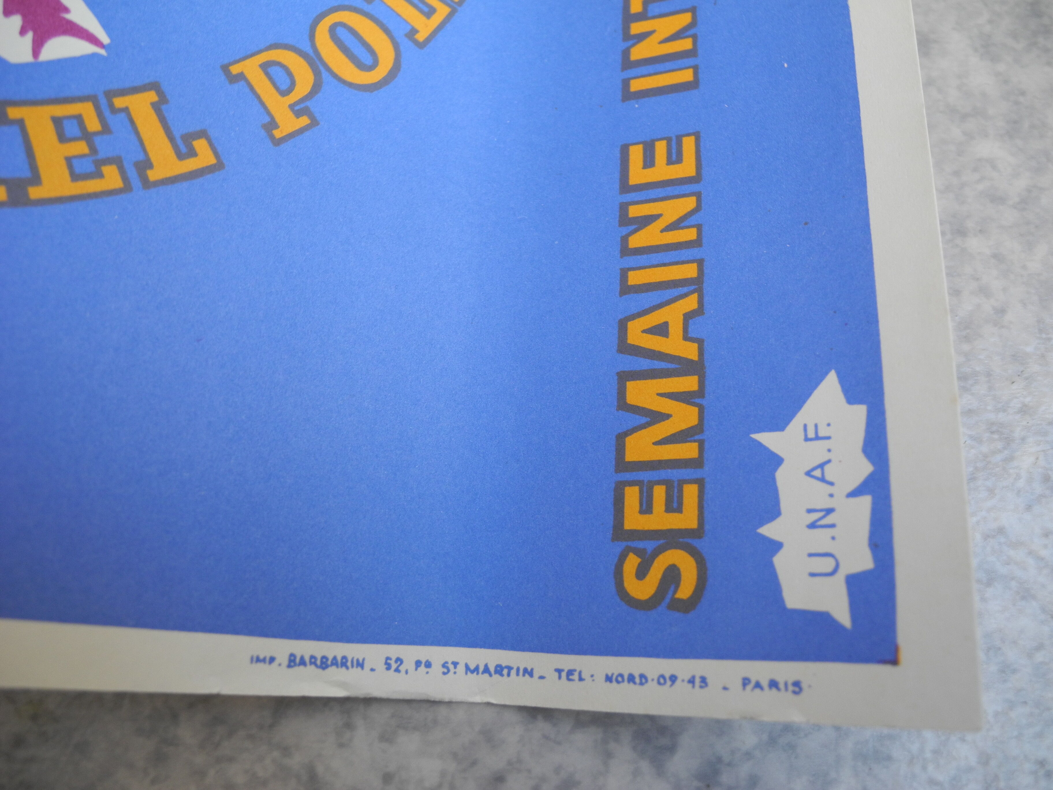Affiche publicitaire UNAF miel 1960