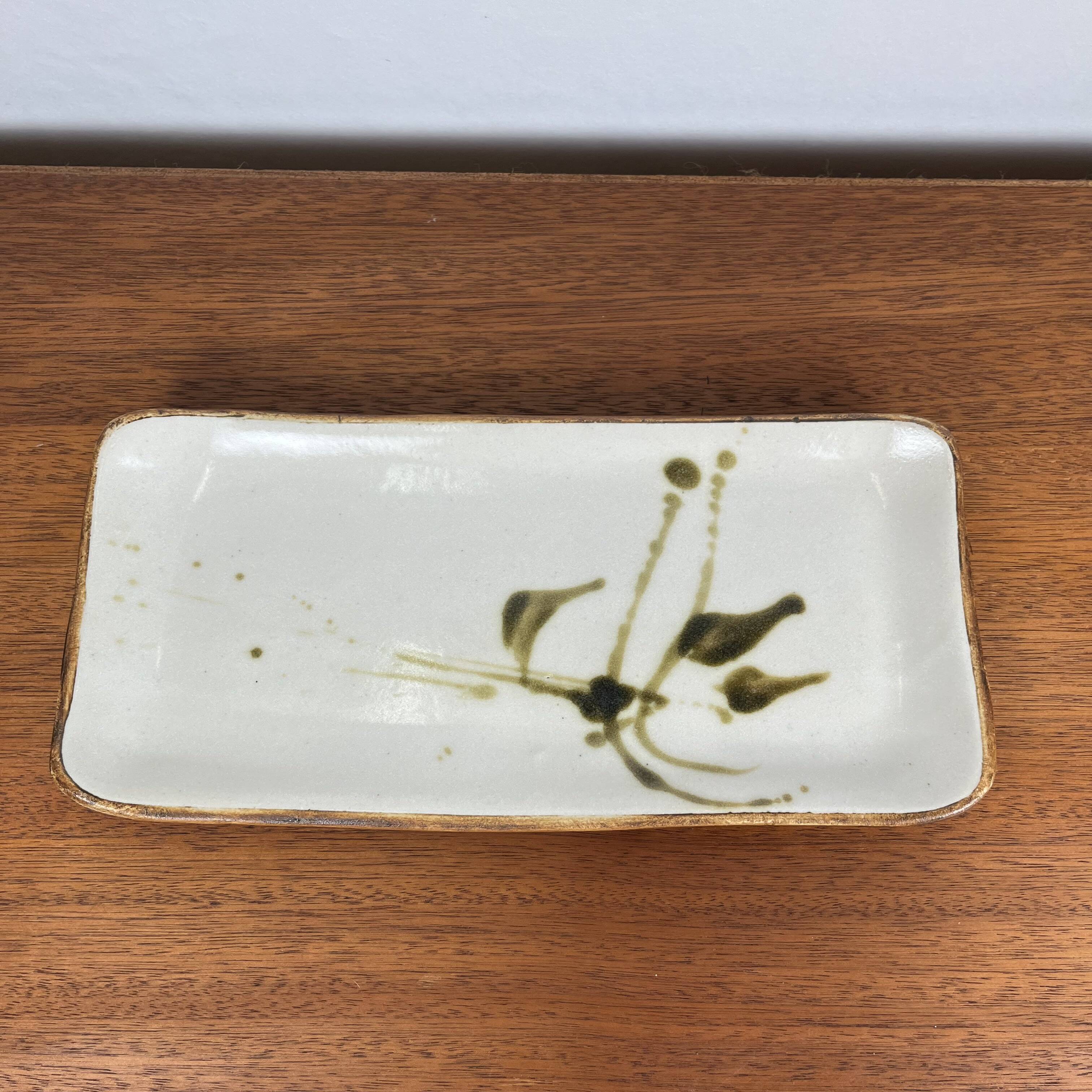 Rectangular dish "La Colombe", 1950/60, Madeleine Brault