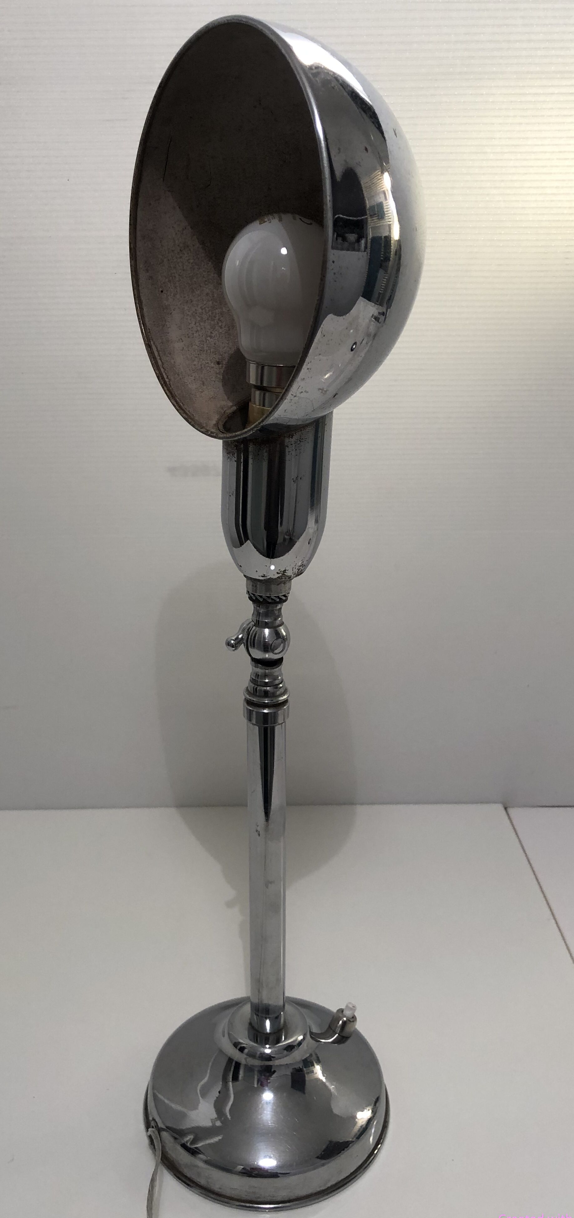 Art deco adjustable chrome desk lamp