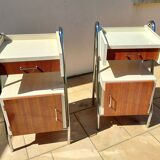 Pair of chrome boarding bedsides