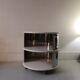 Pair of mirrored space age cylindrical bedside tables, 1960