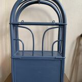 Blue rattan shelf
