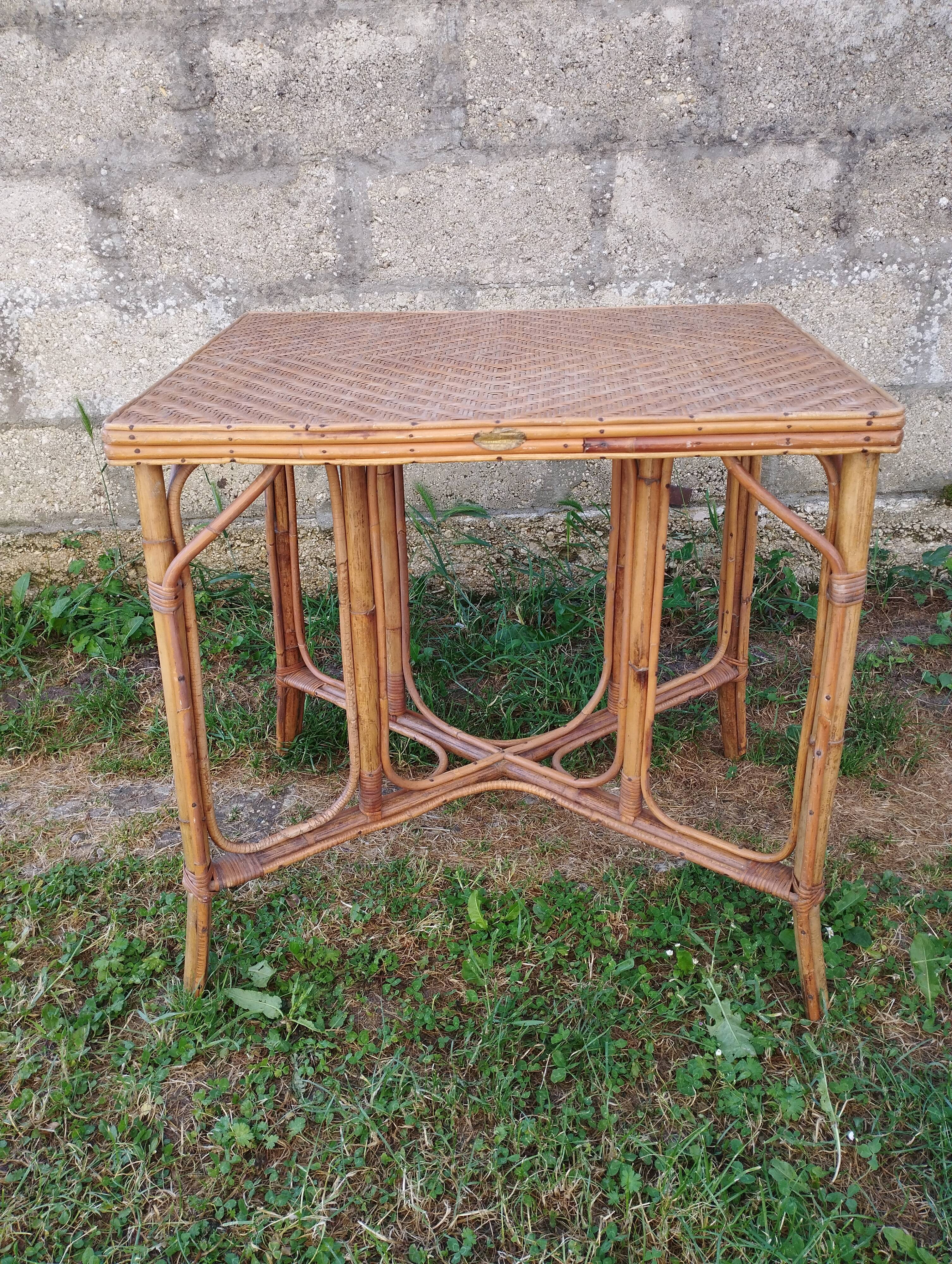 Old rattan table
