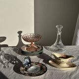 Old pink earthenware saucier Badonviller model Jasmin