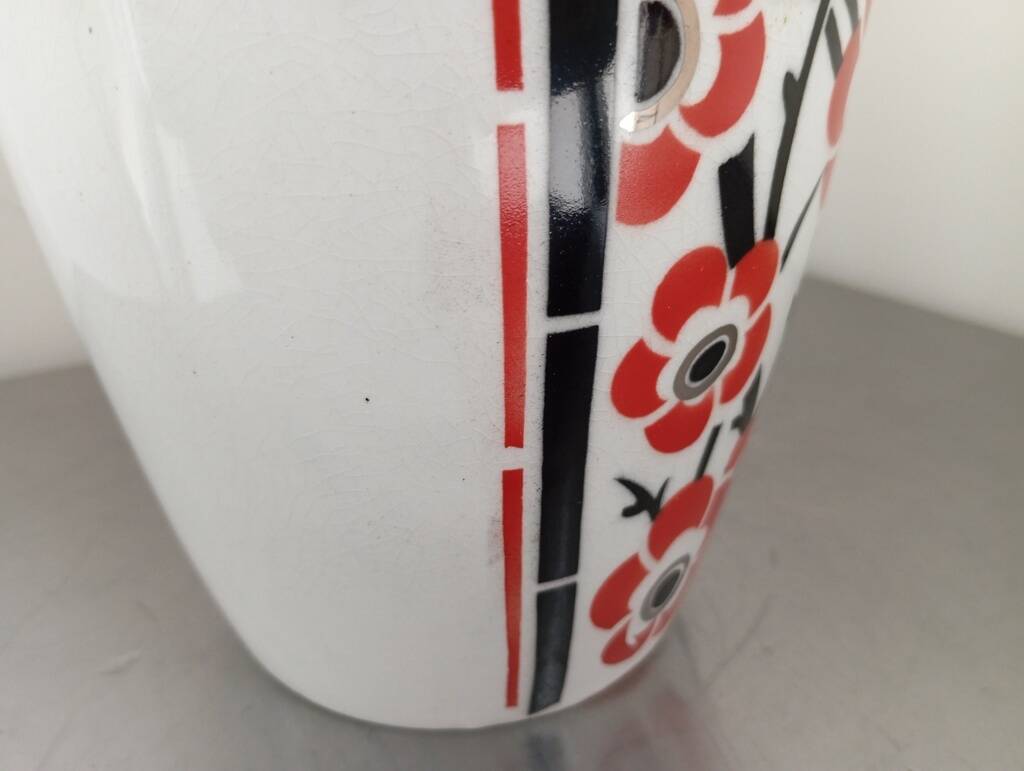 Paire de vases art déco faïence moulin des loups 1930