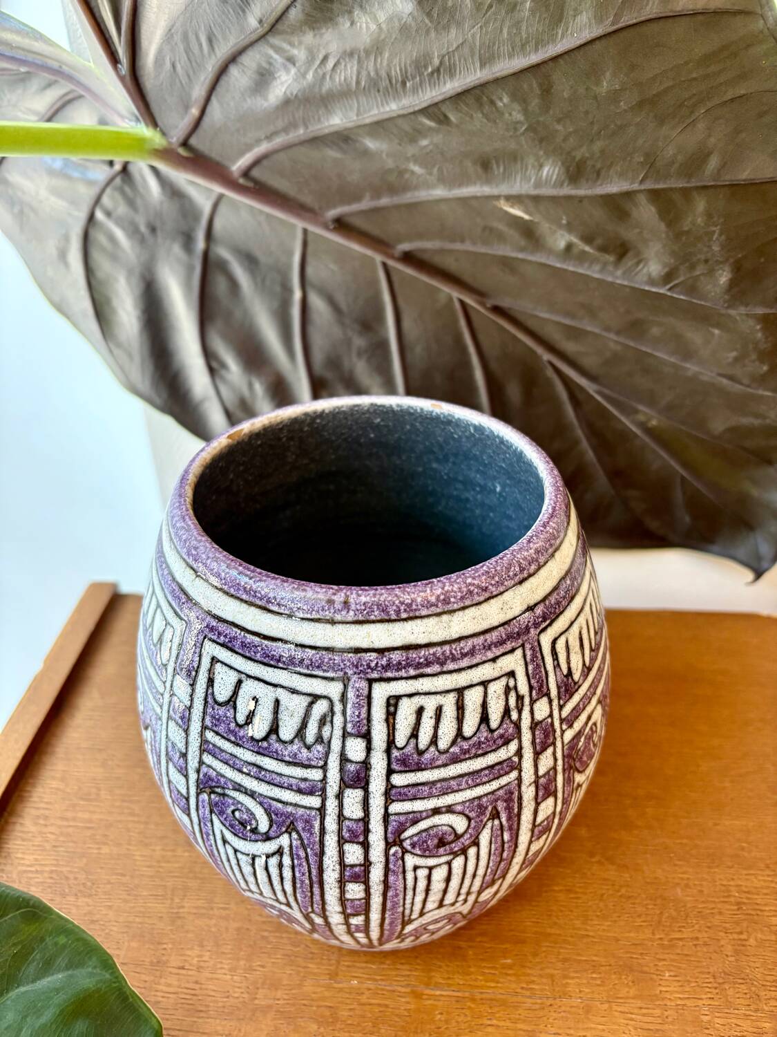 Italian ceramic vase – geometric decoration 1960s/70s