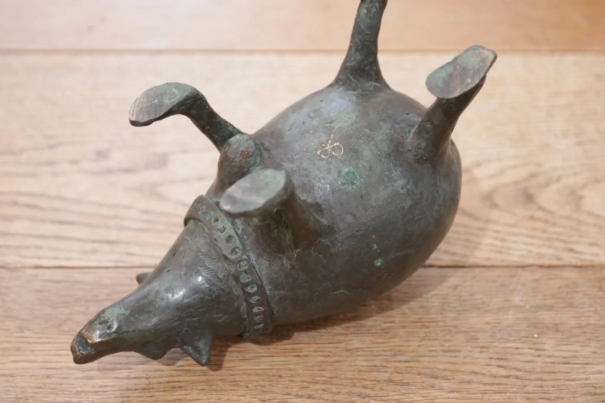 Bert Kiewiet – 'Het Tietenbeest', bronze fantasy creature, circa 1980