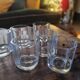 Set of 6 vintage faceted whisky glasses from the 70s-80s