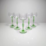 5x Art Nouveau wine glasses handmade - Peter Behrens Style 1900