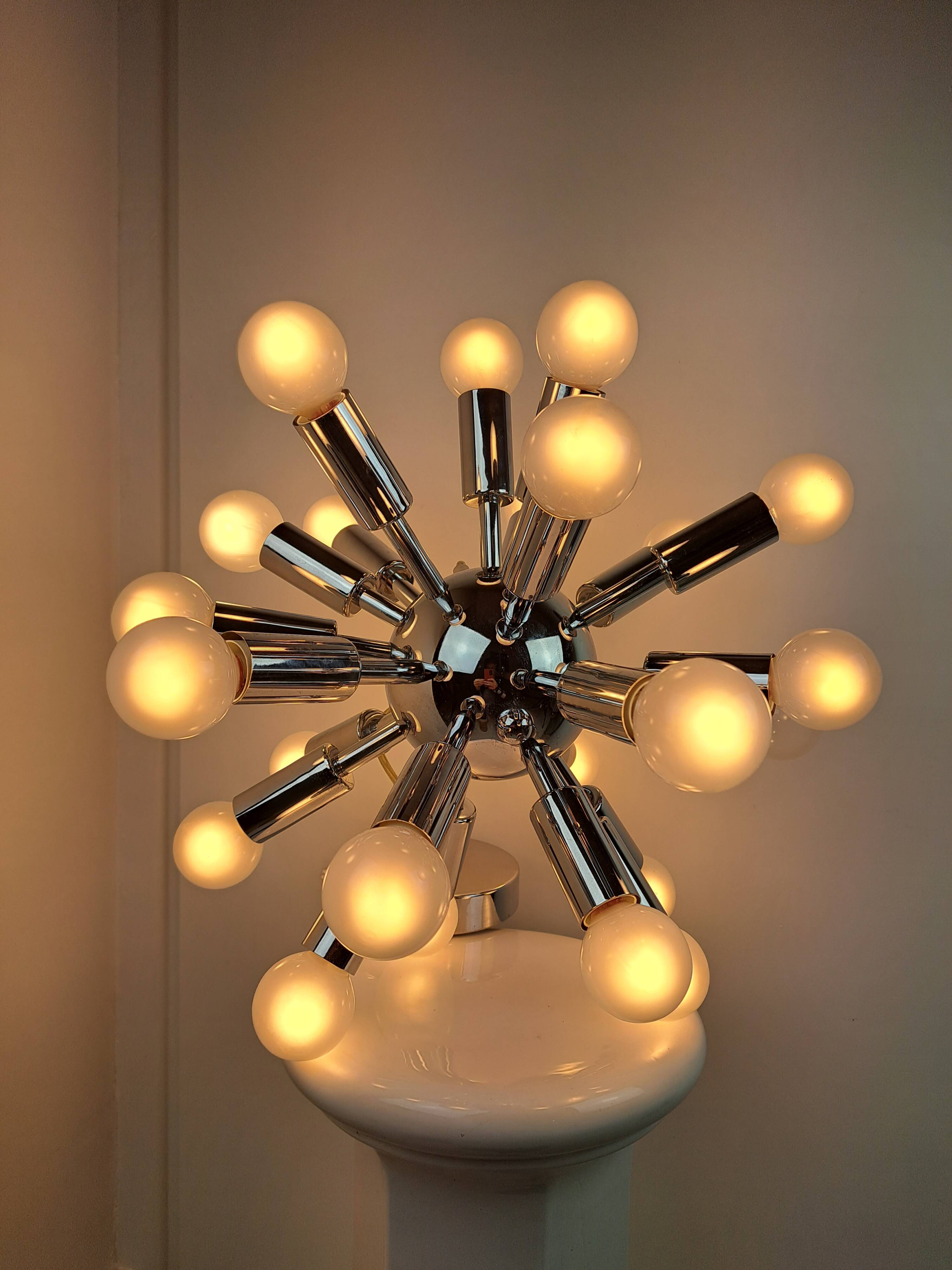 Lustre suspension sphérique Spoutnik space age 70s