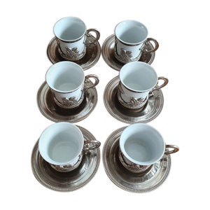 Lot de 6 tasses et sous