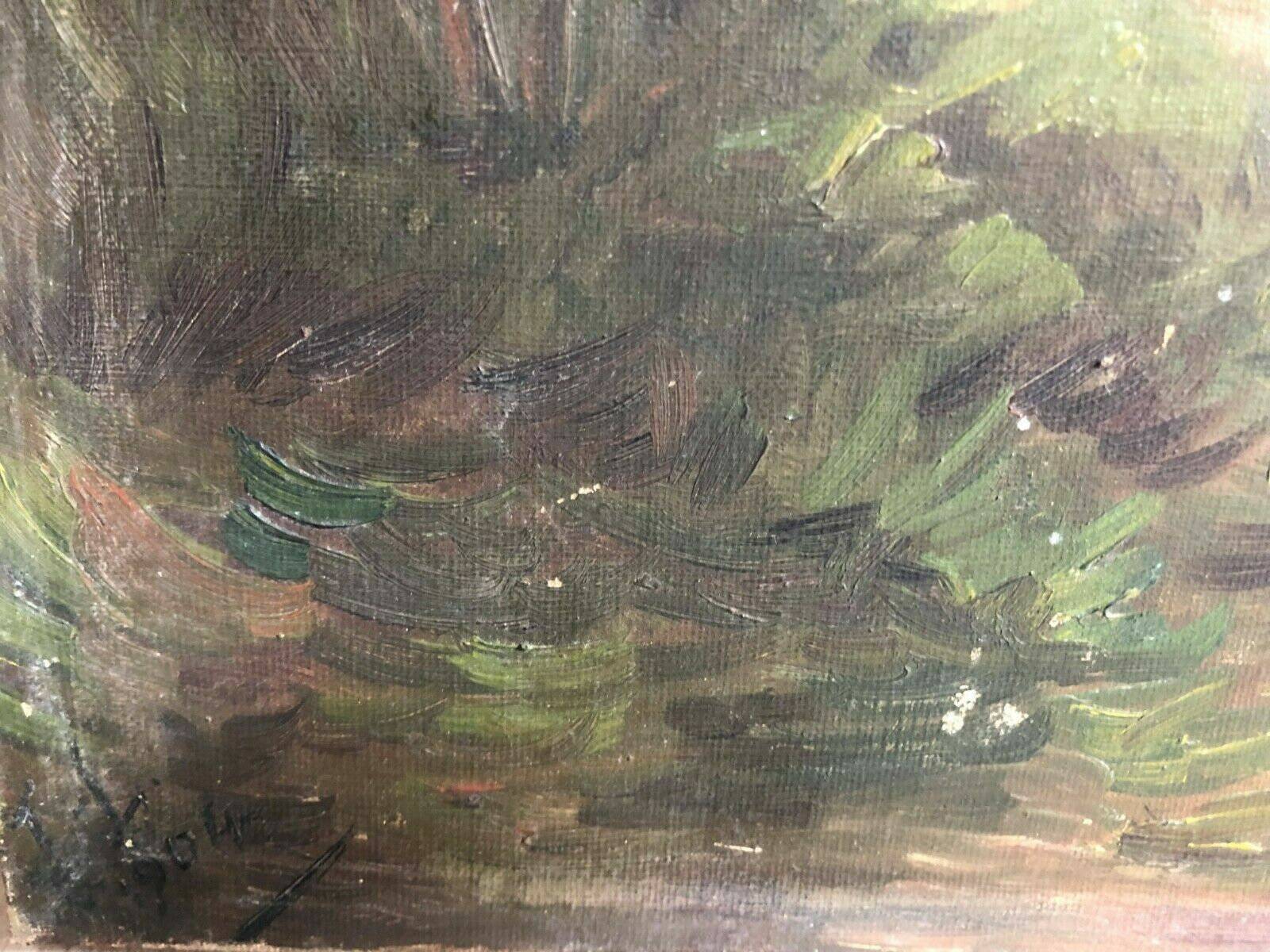 Landscape painting of a village by Luigi Lombardi (1853-1940)