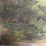 Landscape painting of a village by Luigi Lombardi (1853-1940)