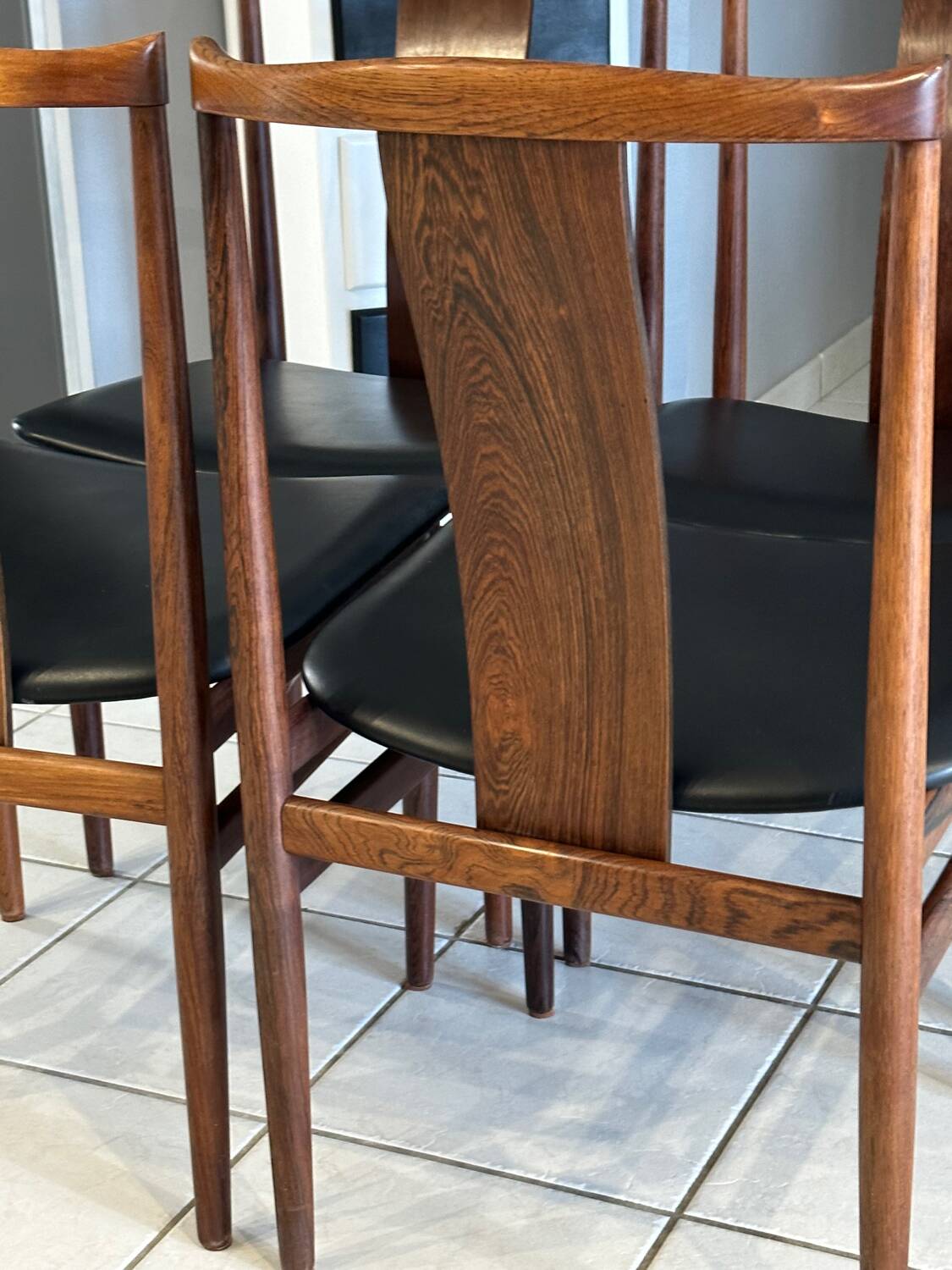 Set of 4 rosewood chairs designed by Henning Sorensen, Denmark, 1960.