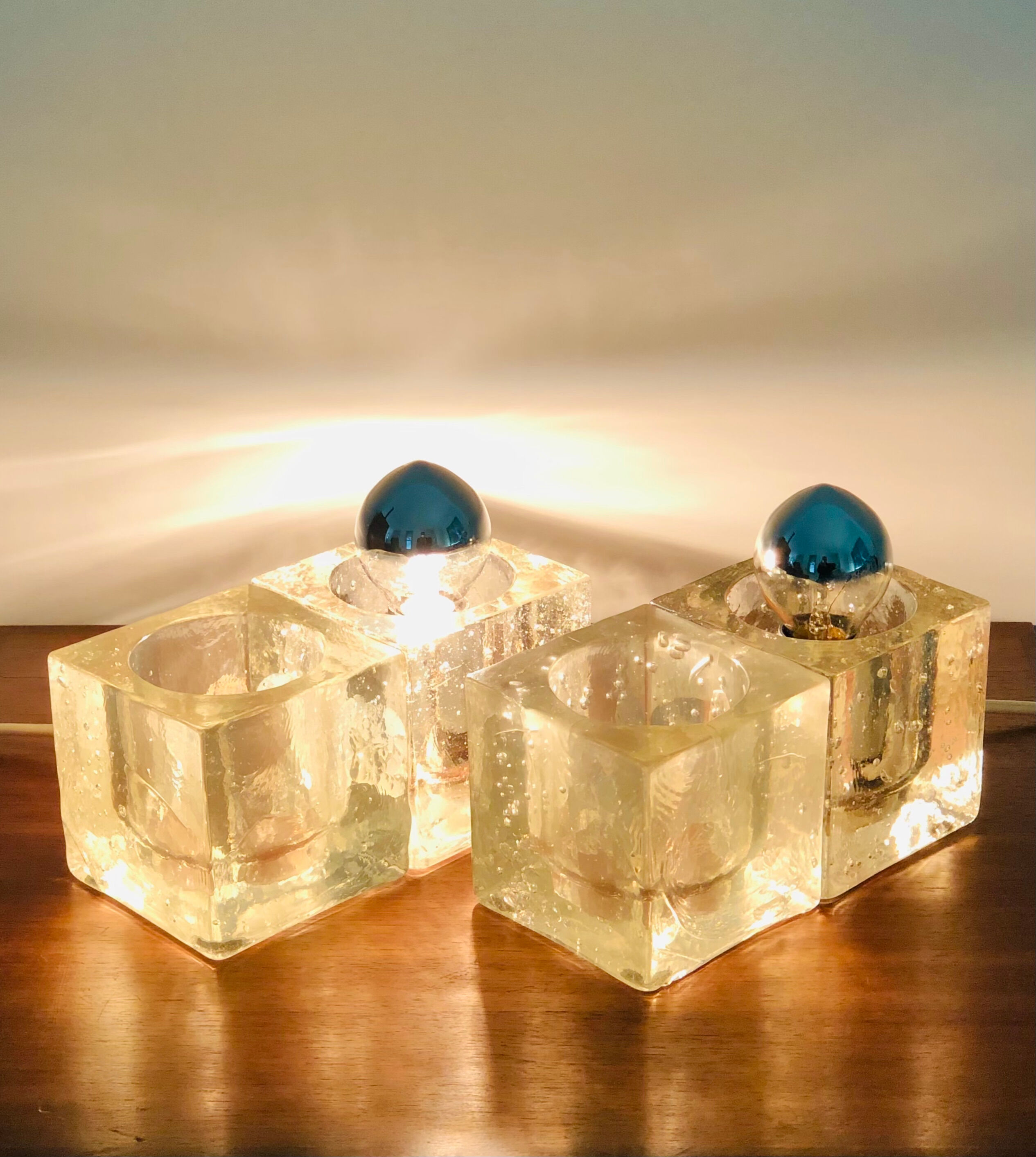 Murano glass table lamp, Italy 60s