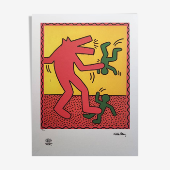 Lithographie originale en édition limitée Keith Haring des années 1990