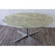 Roche Bobois oval table in marble and aluminum 1970