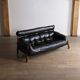 Percival Lafer MP-81 three seater sofa in black leather, Brazil 1970s