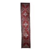 Handmade antique Persian Malayer runner rug 77cm x 382cm, 1920s