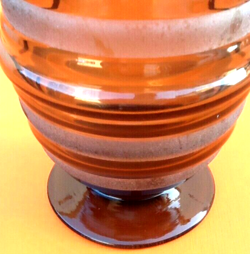 Vase design bobine style art déco verre teinté poli dépoli