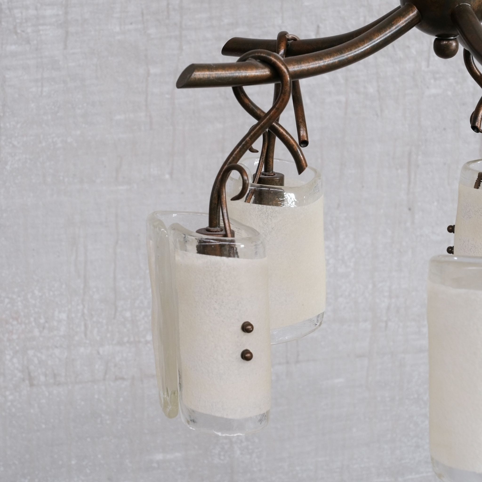 Murano glass mid-century italian chandelier