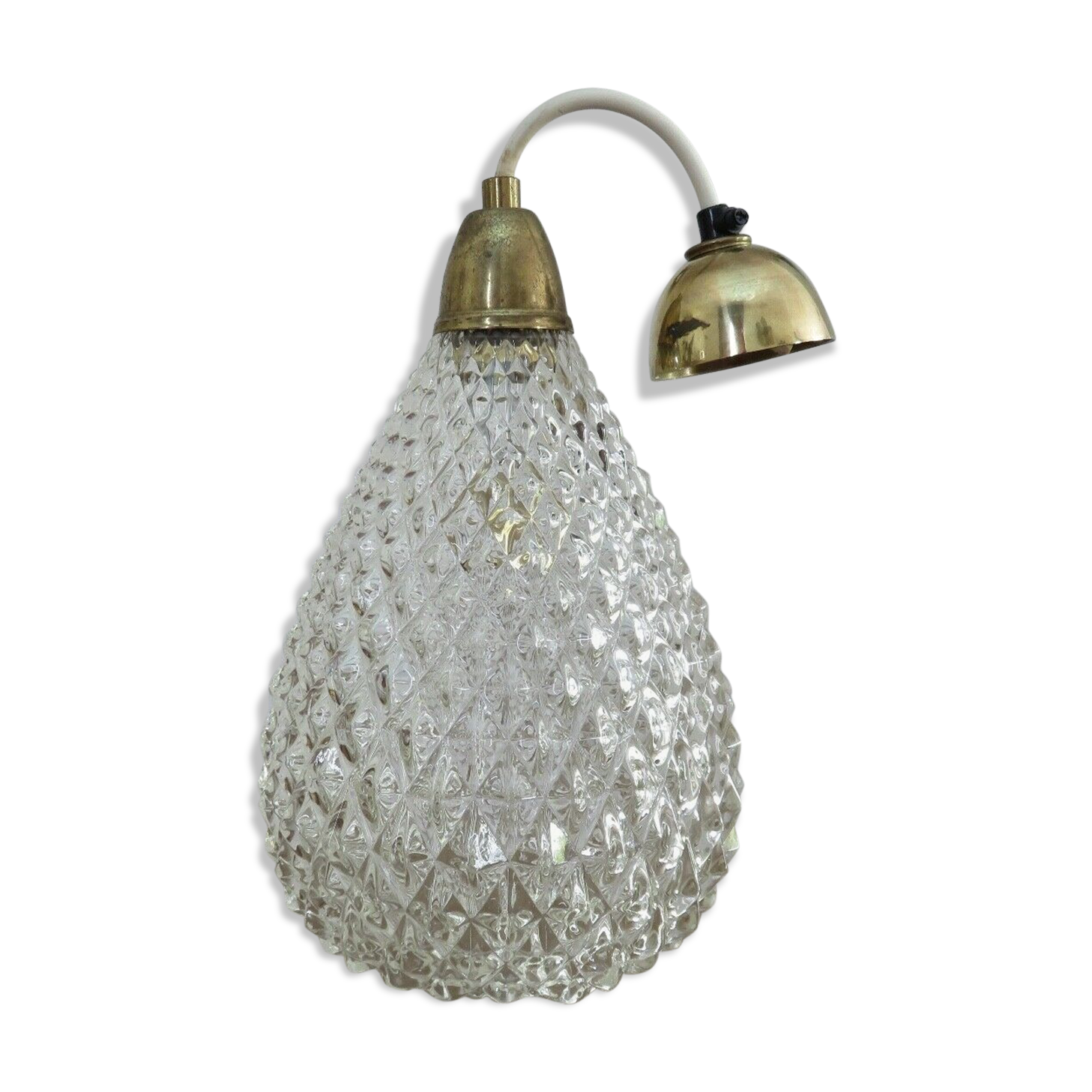 Hanging lamp "drop of water" glass diamond tip of the 50/60