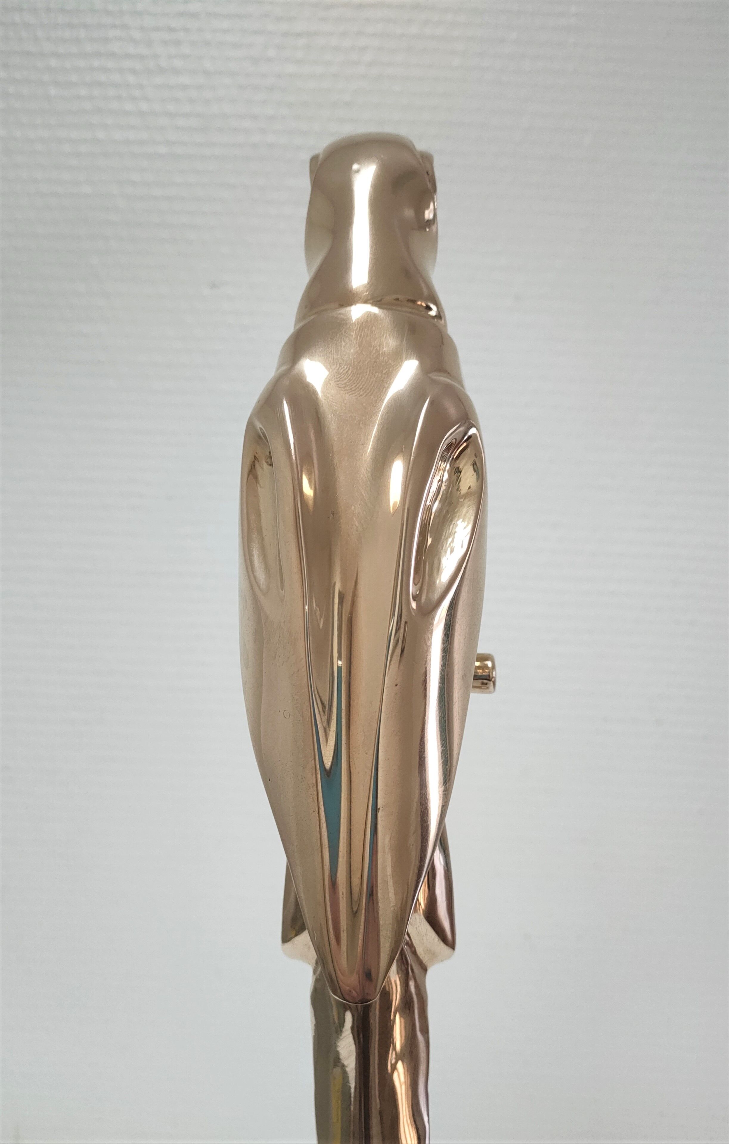 Solid brass parrot perch H. 45 cm 80s