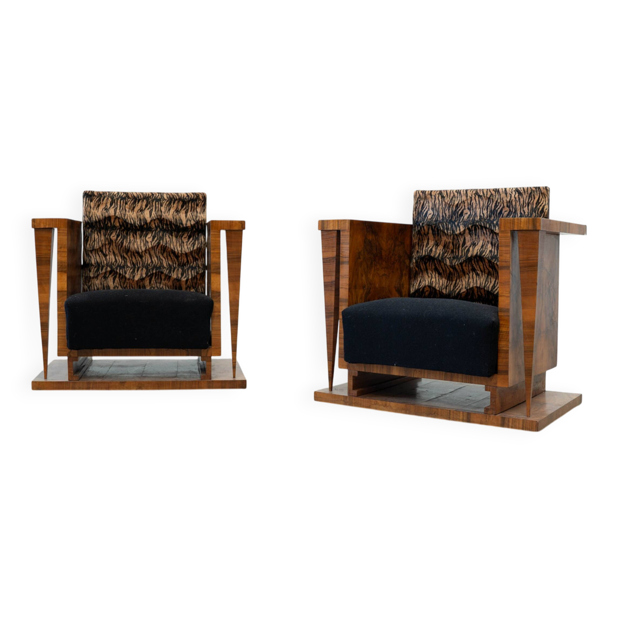 Set of two Art Deco lounge chairs