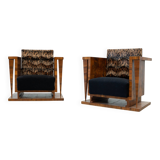 Set of two Art Deco lounge chairs