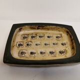 Square ashtray/stoneware bowl with sung glaze from royal copenhagen - designed by jørgen mogensen