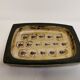 Square ashtray/stoneware bowl with sung glaze from royal copenhagen - designed by jørgen mogensen