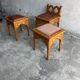 Lot de 3 tabourets rustiques néogothiques, années 1970
