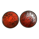 Pair of red speckled ceramic trivets