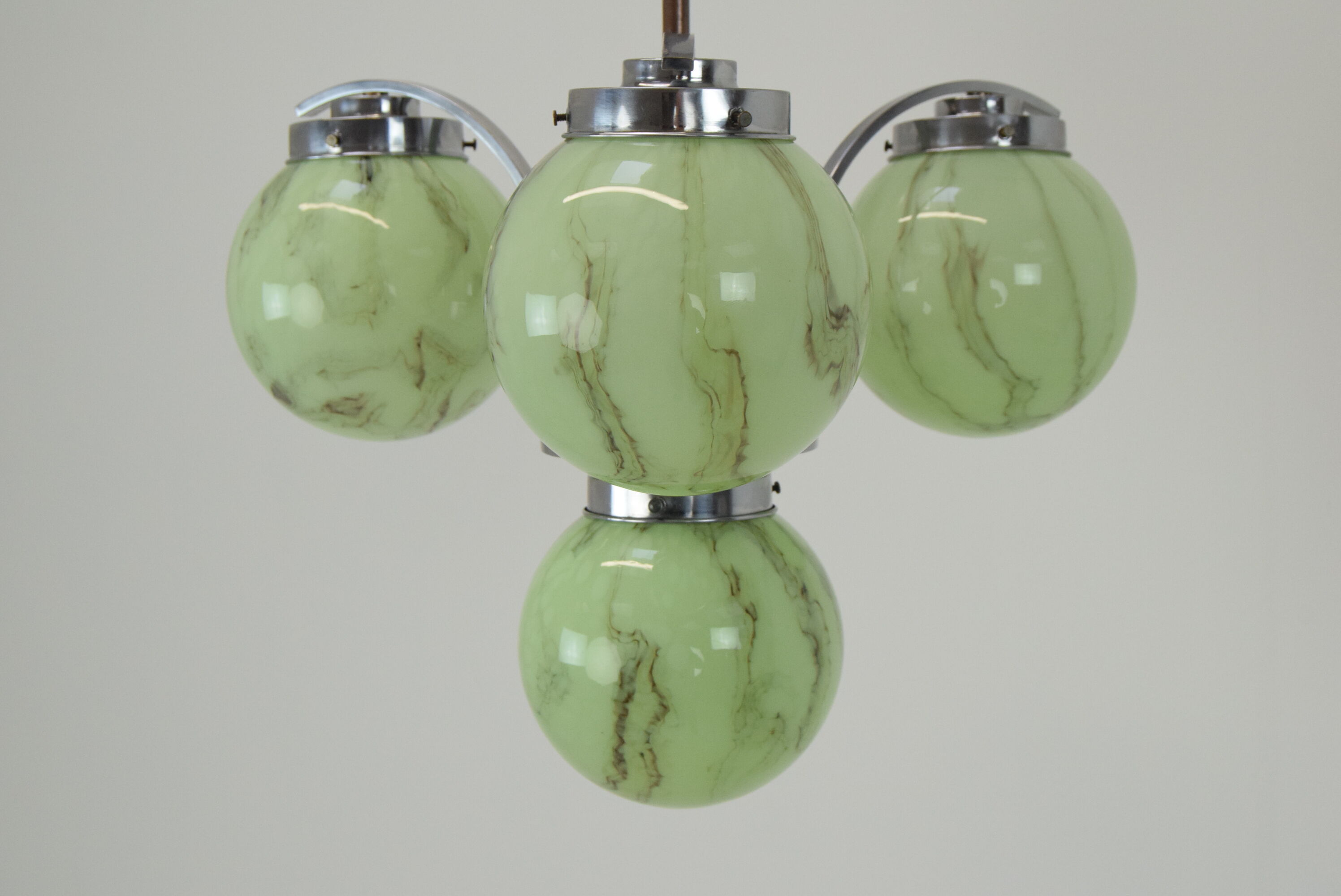 Art deco chrome chandelier,1930's.