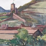 André Duculty (1912-1990) Watercolor on paper "Kaysersberg (Alsace)" Signed lower right
