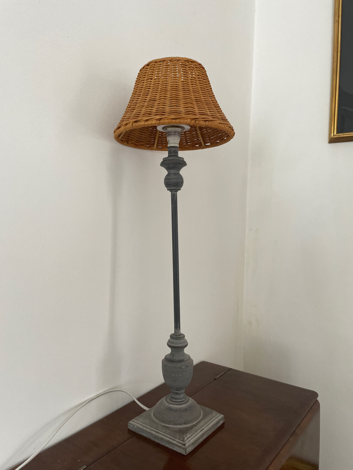 Vintage wood and metal lamp 1980.