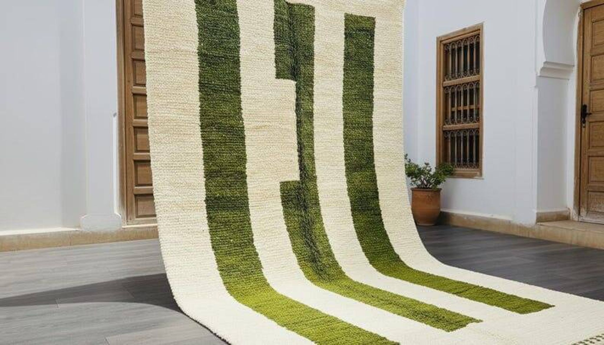 Handmade pure wool rug, size 160 x 250 cm